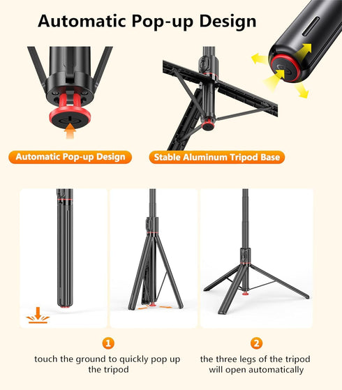 PEUJTEO 69-inch 3,pocket4,Phone Selfie Stick Tripod with Remote Control,Lightweight,Aluminum Alloy, Tripod