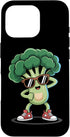 Funny Veggie Cartoon Dancing Broccoli Humor Dancing Broccoli Cartoon Case for iPhone 16 Pro