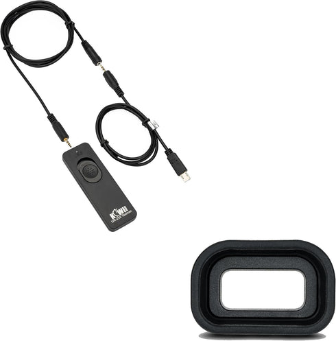KIWIFOTOS Remote Shutter Release & Soft Eyecup Eyepiece for Sony A6000 A6100 A6300