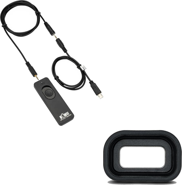 KIWIFOTOS Remote Shutter Release & Soft Eyecup Eyepiece for Sony A6000 A6100 A6300