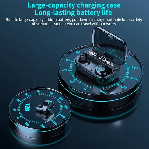 VIVIDUS Wireless Earbuds M10, Earphones with Wireless Charging Case, IPX8 Waterproof, 180 Hours Playtime, Touch Control