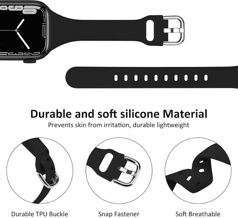 ORIbox Compatible Apple Watch Bands 45mm 44mm 42mm, Soft Silicone Sport Wristbands for iWatch Series