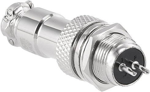 uxcell Aviation Connector Plug, 12mm 2 Terminals 7A 125V Waterproof Metal Fittings