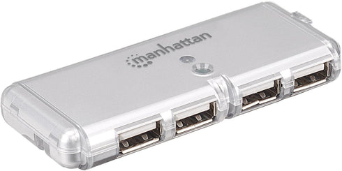 Manhattan 4-Port Hi-Speed USB Pocket Hub in Silver (160599)