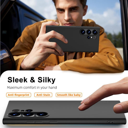 X-level Guardian Series Case for Samsung Galaxy S24 Ultra - Slim Fit, Ultra-Thin, Shockproof TPU Back Cover - Black