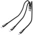 GELRHONR 3 in 1 USB C Splitter Cable, 5A Fast Charge, USB A Male to 3 Type-C, Nylon Braided, 0.65FT (0.2M)