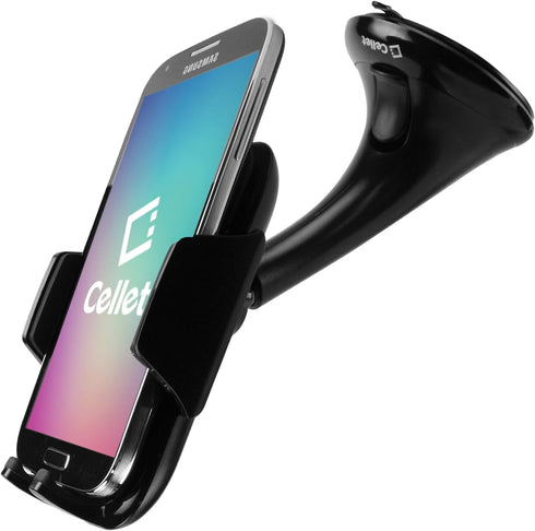 Cellet Windshield Car Phone Holder Mount - Dashboard Phone Holder for iPhones and Android Smartphones