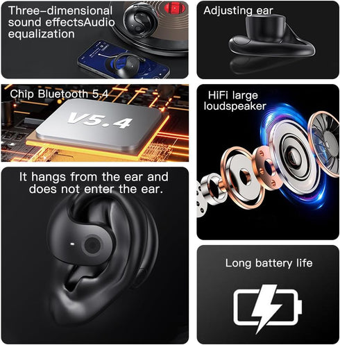 Ows Hanging Earphones Khaki, Bluetooth 5.4 Low Latency, Air Conduction Wireless Earphones, IPX5 Waterproof, Noise