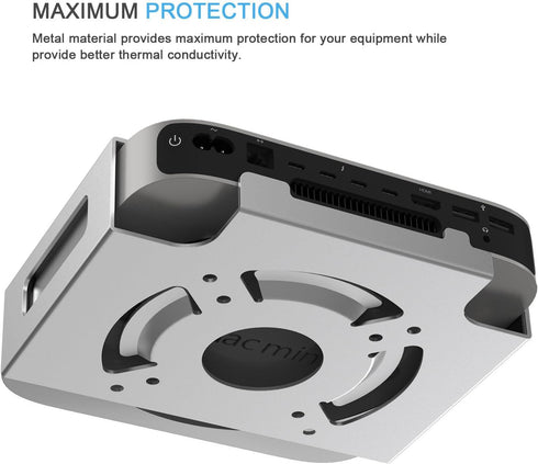 IFCASE Mac Mini Monitor Vesa Mount, Aluminum Material Holder for Mac Mini 2010-2023 M2 Pro (Silver)