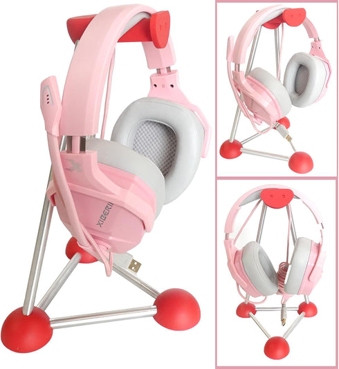 Headphone Stand, Desktop Earphone Holder for Gaming Headsets, Compatible with SteelSeries, Logitech, Sony, Red