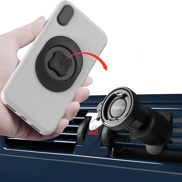 sincetop Car Vent Phone Mount with Vent Lock Hook, Quick Mount & Release Holder for iPhone and Android