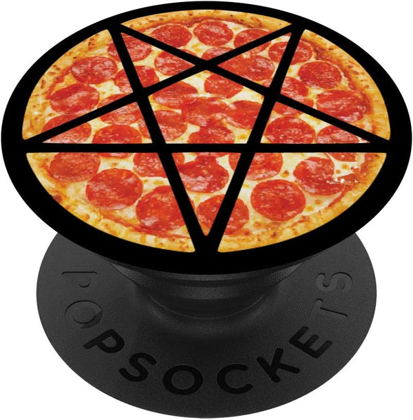 Pentagram Pizza Satanic Occult Metal Hail Satan Eat Pizza PopSockets Swappable PopGrip