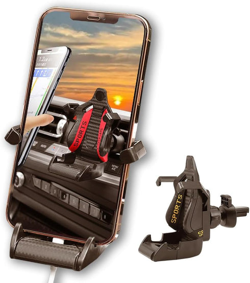Mobile Phone Bracket for Car Vent, Racer Seat Style Universal Holder for iPhone and Android Phones, Automotive Accessory