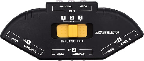 YARCHONN 3 3 1 PS3 RCA AV Audio Video Switcher Splitter Way Audio Video AV RCA Switch Game Selector Box Splitter in Out
