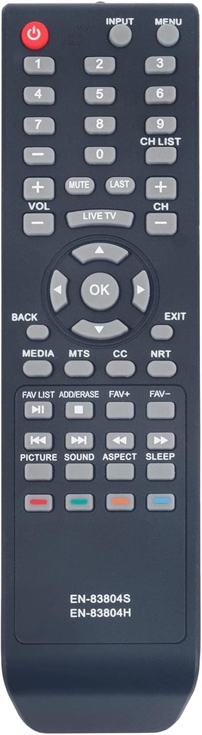 EN-83804H Replacement Remote Control for Hisense TV Models 32H3D, 40H3F9, 43H3D, 32H3308, 39H3080E, 40EU3000