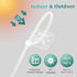 240Pcs Clear Cable Ties Mounts, 120Pcs 5.9'' Heavy Duty Zip Ties + 120Pcs 3/4" Adhesive Holders for Cord Organizer