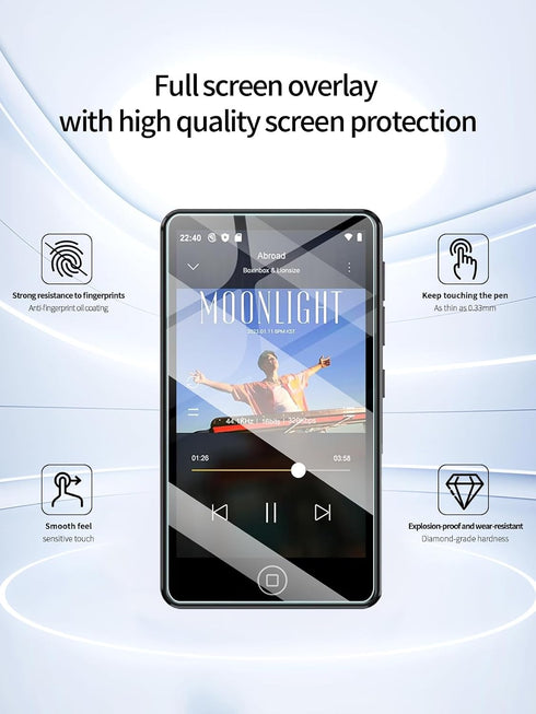 UYRUREL M302 4.02 Inches MP3 3 Pack Screen Protector for AGXOV Touchscreen Player, High-definition Scratch Resistant
