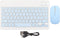 Wireless Keyboard and Mouse, Rechargeable Bluetooth Combo, Ultra Slim Portable Set for Windows, Laptop, PC (Sky Blue)