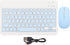 Wireless Keyboard and Mouse, Rechargeable Bluetooth Combo, Ultra Slim Portable Set for Windows, Laptop, PC (Sky Blue)