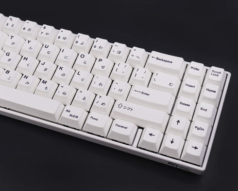 135 Keys PBT Japanese Keycaps, Cherry Profile DYE-Sub White Theme Minimalist Style for Mechanical Keyboard