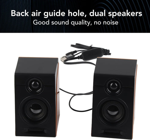 Zopsc Computer Speakers, 2pcs HiFi Deep Bass PC Speakers, PC Computer Stereo Speaker with Adjustable Volume, USB Powered Computer Speakers for Desktop PC, Laptop, Tablet