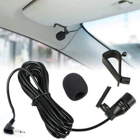 Car Microphone Stereo 3.5mm Jack Assembly Mic, Compatible with Kenwood, Boss, Corehan, Power Acoustik, JVC, Sony,