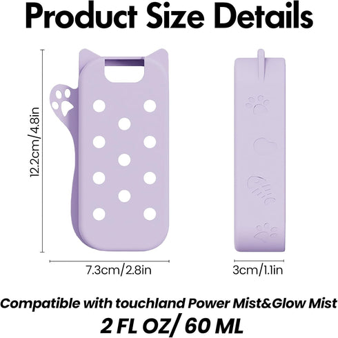 Set SHANPIN Silicone Case for Hand Sanitizer Spray Protective Cover with Keychain for Power Mist and Glow Mist