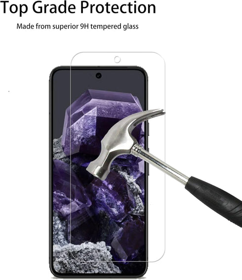 Easy Alignment Frame for Google Pixel 8 Tempered Glass Screen Protector, 2-Pack Camera Lens Protector Film
