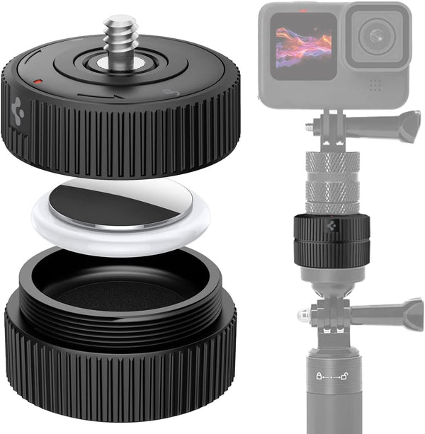 Spigen Camera Adapter Mount for AirTag, Compatible with Nikon DSLR, Canon DSLR, GoPro Hero Series, DJI Pocket