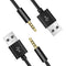 2 Pack, 10.5cm USB Power Charger Sync Data Transfer Cable for iPod Shuffle, 3.5mm Jack/Plug to USB Charger Cable