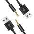 2 Pack, 10.5cm USB Power Charger Sync Data Transfer Cable for iPod Shuffle, 3.5mm Jack/Plug to USB Charger Cable