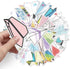 Mekycro Pack 50 Set Paper Airplane Stickers PCS, Retro Aesthetic Vinyl Waterproof Die-Cut Colorful Paper Plane Sticker