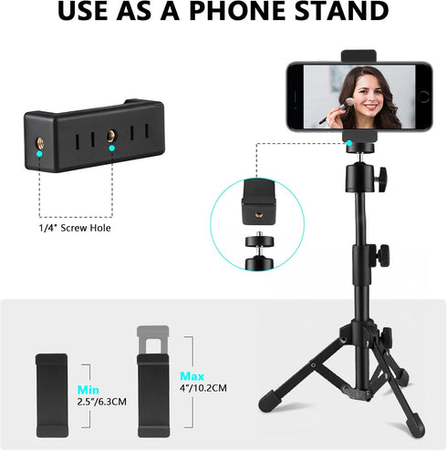 PIOENIMAGE C922 C930e C920S C920 C615 C960 C920x Webcam Tripod Stand, Desk Tripods Webcam Mount with Phone Holder