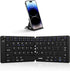 Samsers Foldable Bluetooth Keyboard, Portable Wireless Keyboard with Stand Holder, Rechargeable Ultra Slim for IOS