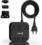 European Plug Adapter, Unidapt US to UK Power Strip with USB C and 4 USB Ports, 3 AC Outlets, 5ft Extension Cord
