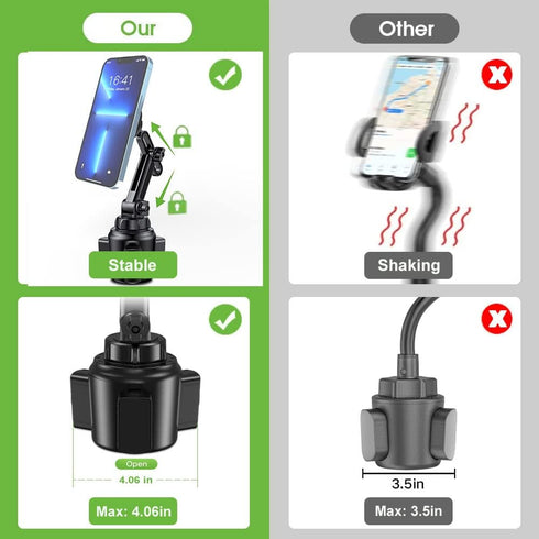 Magnetic Car Cup Holder Phone Mount for MagSafe, 2 Pack Cell Phone Mount for Car Cup Holder & Air Vent for iPhone 15 14
