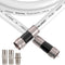 6FT RG6 Coaxial Extension Cable - White with F Connector, Low Loss, High Speed for Digital TV Aerial and Satellite