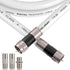 6FT RG6 Coaxial Extension Cable - White with F Connector, Low Loss, High Speed for Digital TV Aerial and Satellite