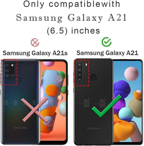 Samsung Galaxy A21 Phone Case (Clear) - With Screen Protector, Shockproof Slim Clear Color Soft TPU Protection