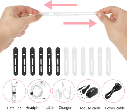 Molain 20Pcs Reusable Cable Ties, Adjustable Silicone Multifunctional Straps for Wire Organizer, Travel Accessories