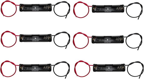 6PCS 1 x 1.5V AAA Battery Spring Clip Black Plastic 1 x