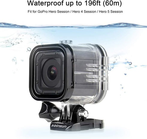 60m Waterproof Dive Housing Case - Bracket Accessories for GoPro Hero 5 Session, Hero 4 Session Cameras