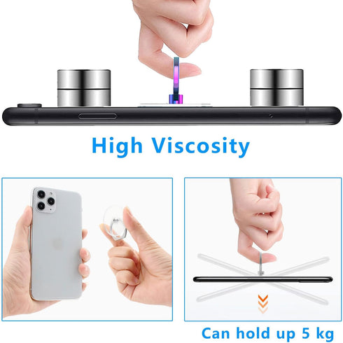 Kinizuxi 2 Packs, 360Rotation Colorful Cell Phone Ring Holder Stand Transparent Phone Ring Holder Clear Phone Ring Grip