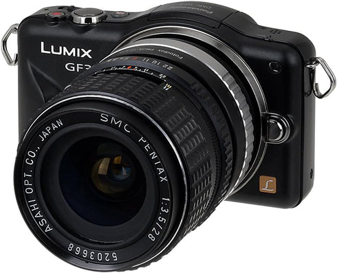 Fotodiox Lens Mount Adapter Pentax K AF Lens to MFT (Micro-4/3, M4/3) Mount Mirrorless Camera with Aperture Control Dial