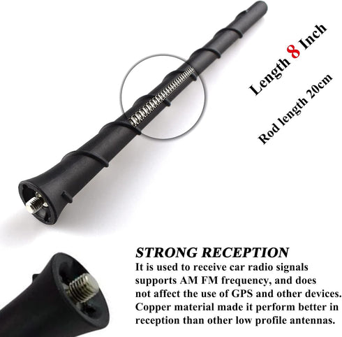 E-Vniko 8'' Inch 2011-2022 200 5091100AA 68297936AA Roof Antenna Mast Compatible for Jeep Cherokee Grand Cherokee Dodge