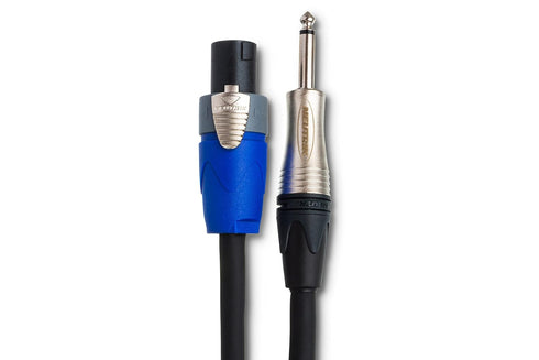Hosa SKT-205Q Edge Speaker Cable, Neutrik speakON to 1/4 in TS, 5 ft, Black