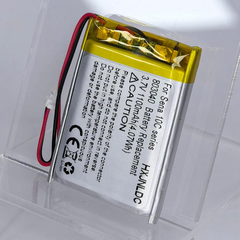 803040 3.7v 1100mAh Lithium Ion Battery Replacement for Sena 10C and 10C Pro Motorcycle Bluetooth Headset and DIY