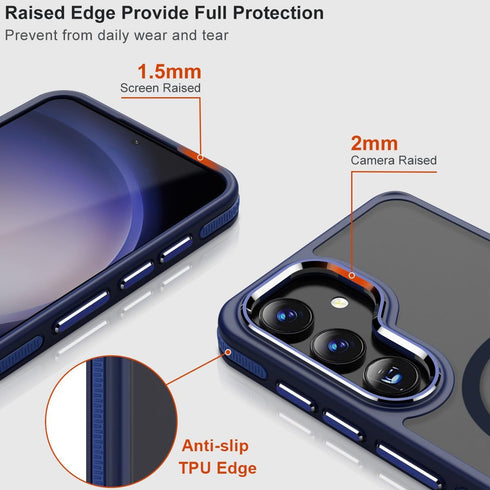 Samsung Galaxy S23 FE Case, Compatible with Magsafe, Dual Color Design Shockproof Protection with Anti-Slip Strip,
