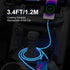 iPhone LED Light Up Flowing Charging Cable, 4Ft Multi 3 in 1 USB Universal Fast Charging Cord for Android/Apple