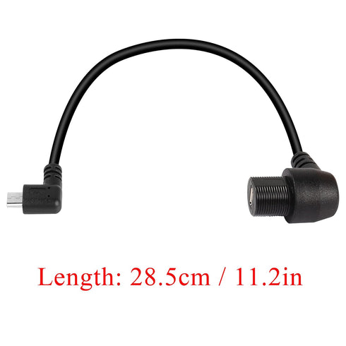 QIANRENON 90° Micro USB Panel Flush Mount Waterproof Extension Cable, Right Angle Male to Female Connector